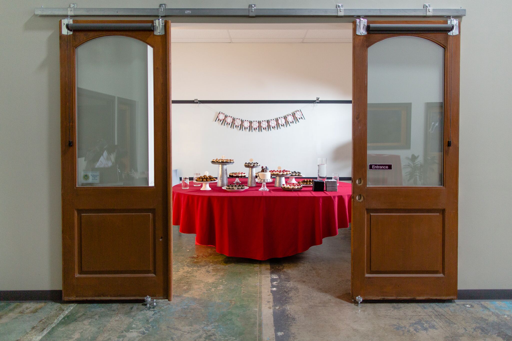 Conference room turned Cake room